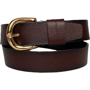 Deri, Gold Tokalı Bordo Kadın Kot Kemeri 4 cm