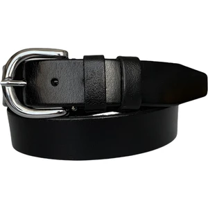 Deri, Gümüş Tokalı Siyah Kadın Kemeri 4 cm