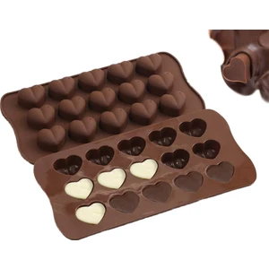 2'li Silikon Çikolata Kalıbı Kalpli Model