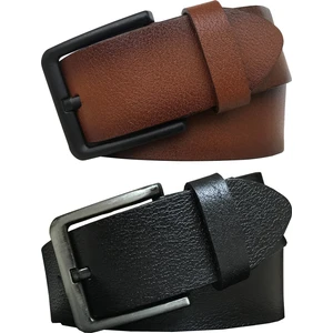 Yumuşak  2'li Set 4.5 cm Kot, Spor Kemer Siyah, Taba