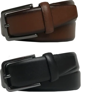 2'li Set Klasik Kumaş Pantolon Kemeri 3.5 cm Siyah, Taba