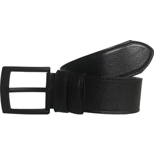 Deri Dikiş Desenli Siyah Kot Kemeri