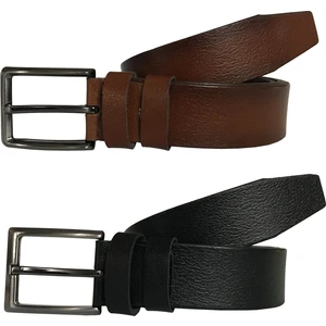 Deri 2'li Süper Set Siyah- Taba Kumaş Kemeri 3.5 cm