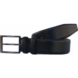 Siyah Lüks Deri Klasik, Kumaş Kemer 3.5 cm