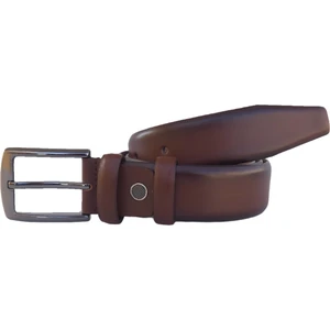 Kahverengi Lüks Deri Klasik, Kumaş Kemer 3.5 cm
