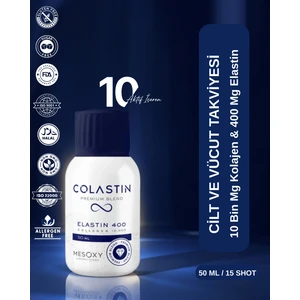 Premium  10.000 Mg Hidrolize Kolajen + 400 Mg Elastin , Resveratrol, Glutatyon, C Vitamini , Hyaluronik Asit İçeren 15 Adet Likit Shot | Cilt ve Vücut Takviyesi
