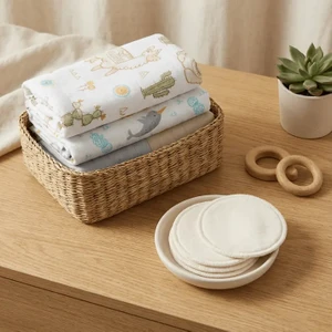 TinyLamb Göğüs Pedi & Ağız Bezi Seti (4'er Adet)