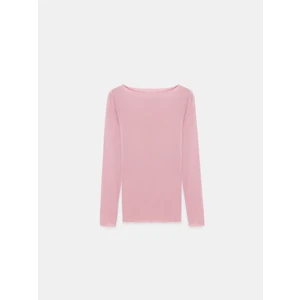 32122 Kayık Yaka Modal Kaşmir Ultra Hafif Bluz-Gül