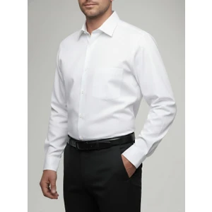 Torivalli Collection Klasik Fit Geniş Kesim Tek Cepli Kolay Ütülenebilen Mevsimlik Uzun Kollu Düz Renk Erkek Gömlek