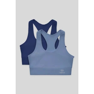 Tommy Life Slim Fit U Yaka 2li Paket Indigo-Petrol Kadın Spor Büstiyer - 97120