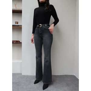 Esra Helvacı Antrasit Ispanyol Paça Jean