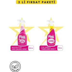 The Pink Stuff Mucizevi Oxi Leke Çıkarıcı Sprey 500 ml + Mucizevi Çok Amaçlı Temizleme Spreyi 750 ml