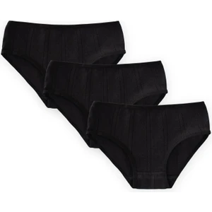 Üçlü Kız Külot Set 2-9 Yaş Siyah