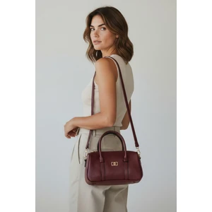 Class Bag Kadın Bordo Çift Şeritli Minimal Günlük El & Omuz Çantası