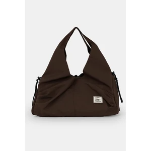 İcone Bag Icone Pliseli Fermuarlı Yoga Çantası, Fitness Çantası, Gym Heybe Görünümlü Pliseli Kahve Spor Çanta