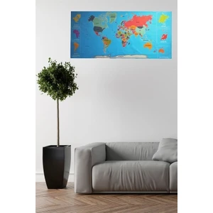 Mytechcat® Renkli atlas Dünya haritası Manyetik Yapıştırıcı Gerektirmeyen Duvar Stickerı 118*56 cm