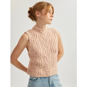 Kolsuz Bisiklet Yaka Dokulu Triko Süveter