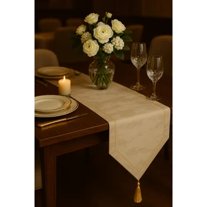 Masa Runner Ithal Kumaş Dikdörtgen Püsküllü
