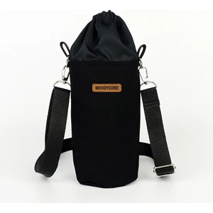 El Yapımı Büzgülü Siyah Kot Matara Termos Kılıfı