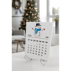 Burak Baskı Tasarım  Mevsimler Temalı Standlı Mini Masa Üstü Takvimi 2026 Yılı