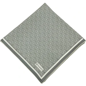 Twill İpek Eşarp - Helezon Monogram - Kurşun Gri