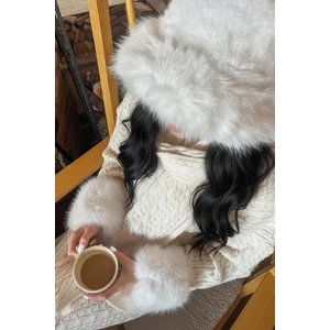 Kadın Atkılı Saç Örgülü Triko Pantolon Takım