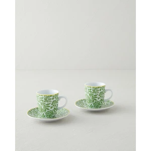 English Home Nami Porselen 4 Parça 2 Kişilik Kahve Fincan Takımı 80 ml Yeşil