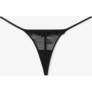 Siyah Frill Detailed Mini String Külot