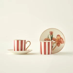Blossom Porselen 2'li Kahve Fincanı Seti Kırmızı (90 Cc)