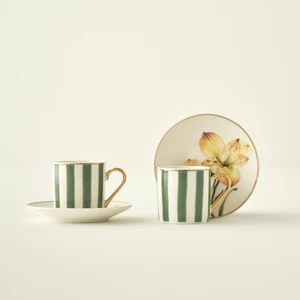 Blossom Porselen 2'li Kahve Fincanı Seti Yeşil (90 Cc)