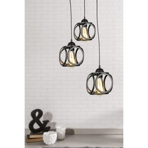 Senta 3.lü Avize Siyah No:04