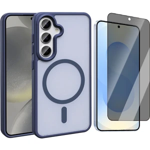 Samsung Galaxy S25 FE Kılıf M-safe Şarj Özellikli Mat Arka Yüzey Zore Sio Kapak + Hayalet Tempered Cam Ekran Koruyucu