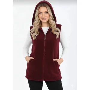 Taşoğlu Collection Kapüşonlu Kadın Polar Yelek