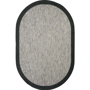 Cool Halı Pratico Gri Oval Mutfak Halısı Sisal Görünümlü Yıkanan Kaymaz Dot Taban Dijital Baskı Halı