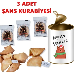 Mutlu Seneler Yeni Yıl Hediyeleri, Yılbaşı Parti Hediyesi, Yılbaşı Hediyesi, 3 Adet Şans Kurabiyesi, Konsept Yılbaşı Hediye Kutusu (Kutu Içerisinde 3 Adet Şans Kurabiyesi)