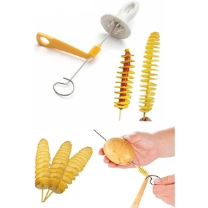 Spiral Patates Dilimleyici Çubukta Patates Cips Yapma Aparatı