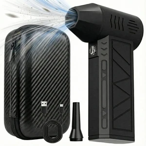 Mini Jet Fan Turbo Hızlı Fan 130000RPM Yüksek Hız Güç Üfleme Turbo Fan (Premium Karbon Fiber Taşıma Çantalı)