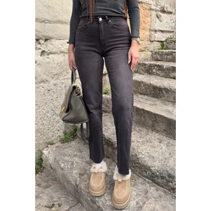 Kesik Paça Boyfit Jean- Açık Kahve