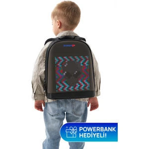 LED Ekranlı Akıllı Sırt Çantası – Bluetooth Kontrollü Işıklı Dijital Ekran Çanta, 10.000 mAh Powerbank Hediyeli