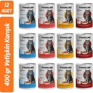 Karışık 4 Çeşit Yetişkin Kedi Konservesi 400 gr x 12 Adet