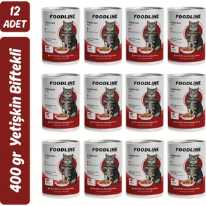 Biftekli Yetişkin Kedi Konservesi 400 gr x 12 Adet