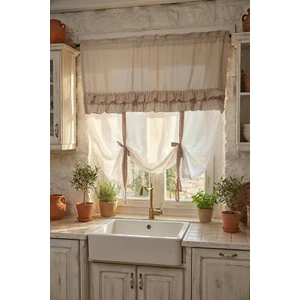 Cotton Maison Country Style Potlu Perde Çift Fırfırlı