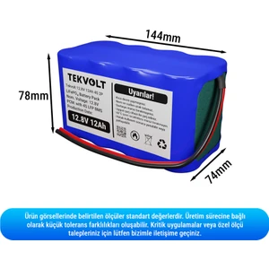 12V 12AH Lifepo4 Bms Devreli Batarya
