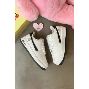 Getir Götür Ali Happy Valentines Day Force 1 Kirazlı Sneaker Yüksek ve Kaydırmaz Yüksek Tabanlı Kadın Spor Ayakkabı