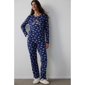 Lacivert Cloudy Night Pantolon Pijama Takımı