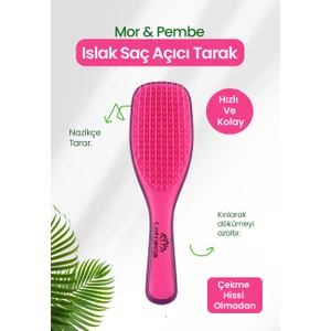 Islak Saç Açıcı Tarak Mor & Pembe
