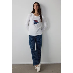 Koyu Petrol Rengi Activitea Pantolon Pijama Takımı