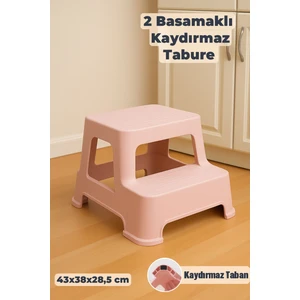 Funny Life 2 Basamaklı Luks Merdiven Tabure - Kaydırmaz Tabanlı Çok Amaçlı Basamaklı Tabure