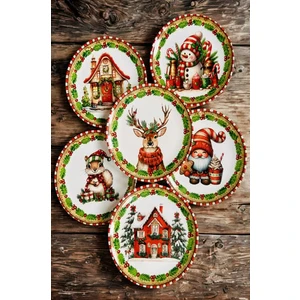 Yılbaşı 6 Kişilik 6 Model Servis Tabağı