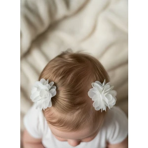 Ekru Saçsız Bebek Tokası, Ikili Sevimli Saç Acıtmayan Kurdeleli Saçsız Bebek Tokası